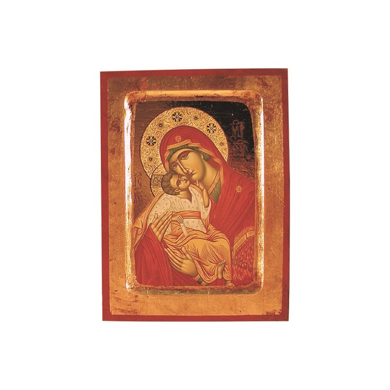 Icona scavata Madonna con Bimbo cm. 13x17