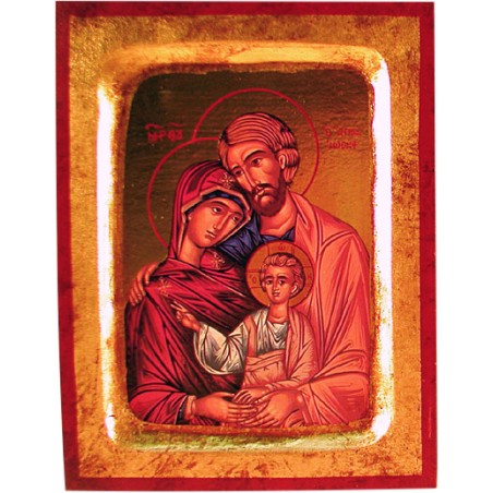 Icona scavata Sacra Famiglia cm. 13x17
