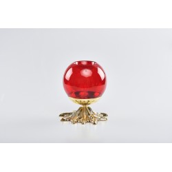 Lampada sfera vetro rosso con base