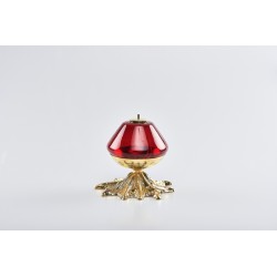 Lampada vetro rosso con base