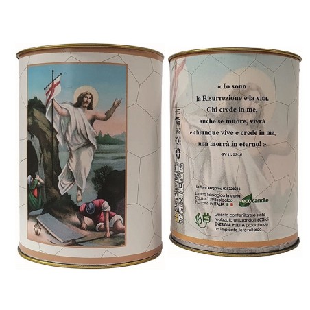 Scatola 60 pezzi Lumino Ecologico cm. 8,5 - Cristo Risorto