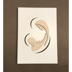 Madonna con Bambino in rilievo su legno laccato 13x18,5