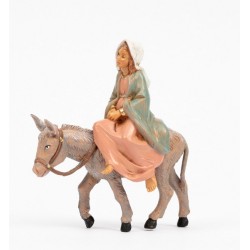 Madonna in cerca alloggio su asino cm. 12