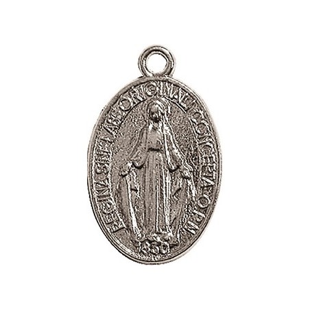 Medaglia Madonna Miracolosa metallo argentato mm. 22
