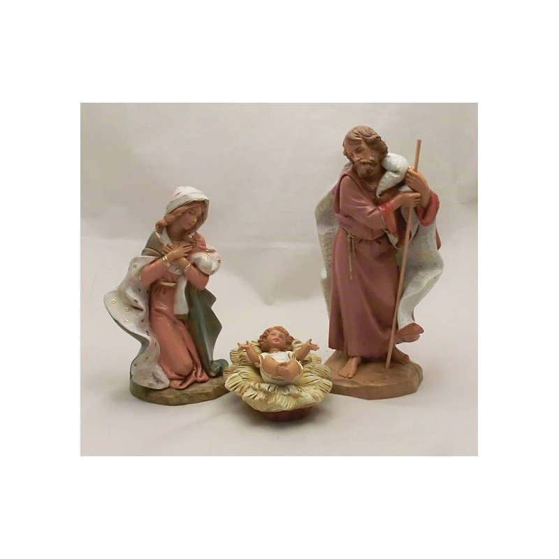 Natività 3 pezzi tipo legno cm. 19