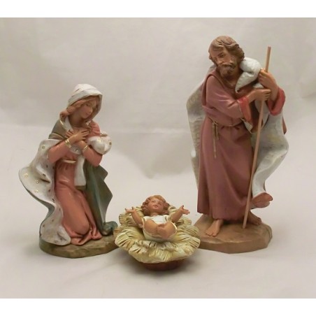 Natività 3 pezzi tipo legno cm. 19
