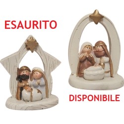 Natività con arco/stella in resina cm. 7