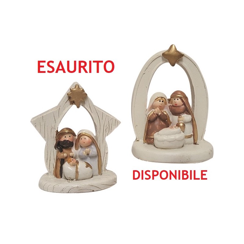Natività con arco/stella in resina cm. 7