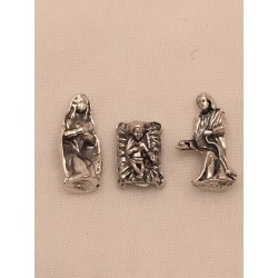 Natività in metallo 3 pezzi cm. 1,7