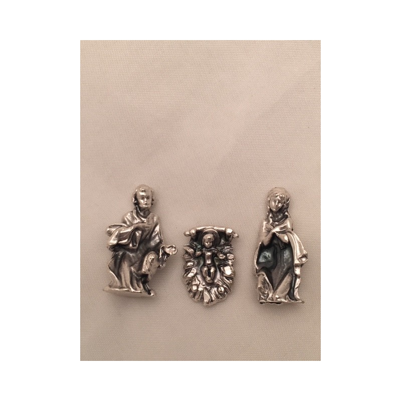 Natività in metallo 3 pezzi cm. 2,8