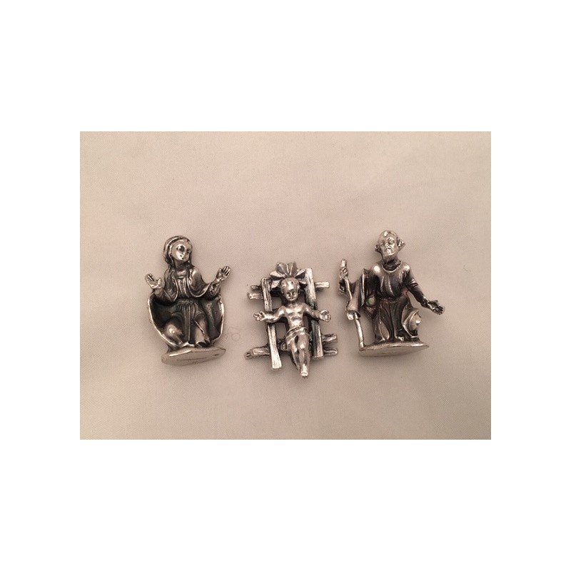 Natività in metallo 3 pezzi cm. 4,5
