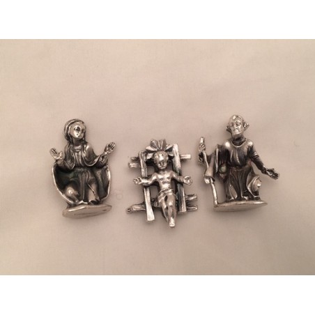 Natività in metallo 3 pezzi cm. 4,5