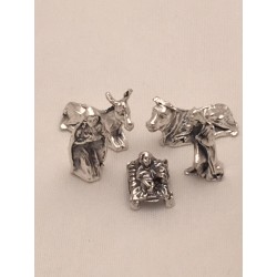 Natività in metallo 5 pezzi cm. 1,7