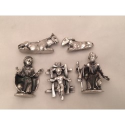 Natività in metallo 5 pezzi cm. 4,5
