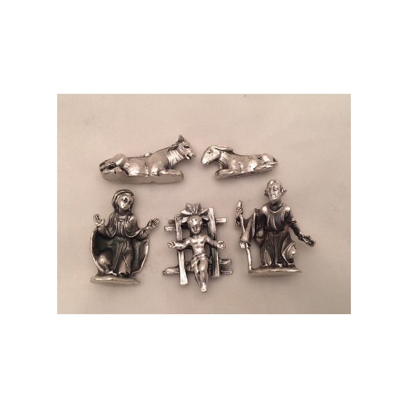 Natività in metallo 5 pezzi cm. 4,5