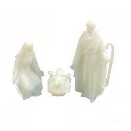 Natività in plastica bianca 3 pezzi cm. 4