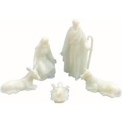 Natività in plastica bianca 5 pezzi cm. 4