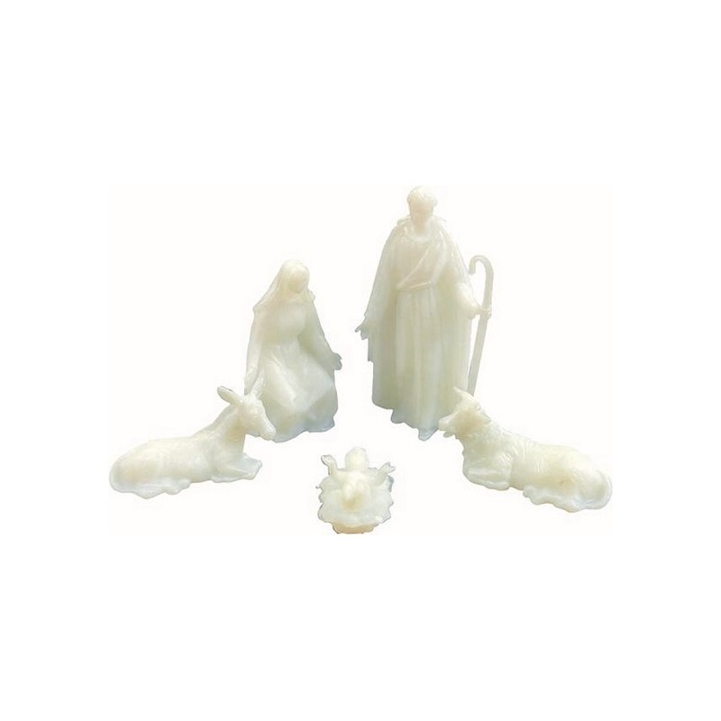 Natività in plastica bianca 5 pezzi cm. 4