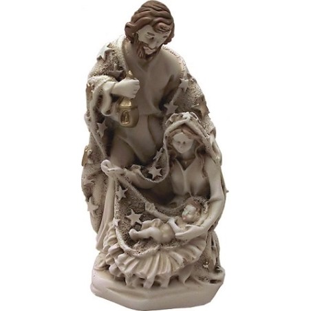 Natività in resina avorio blocco unico cm. 9,5