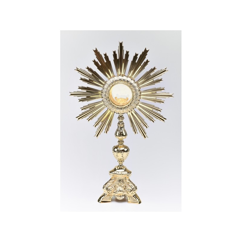Ostensorio barocco in bronzo/ottone cm. 57