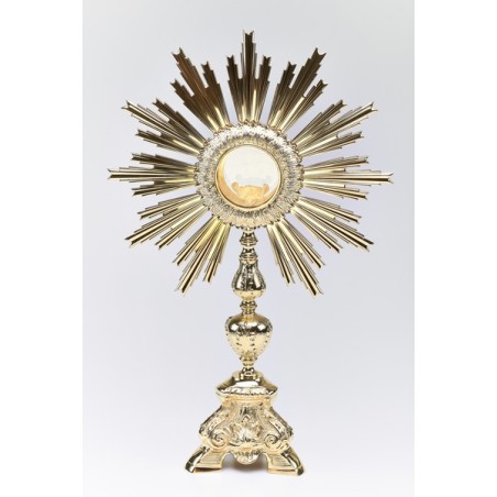 Ostensorio barocco in bronzo/ottone cm. 57