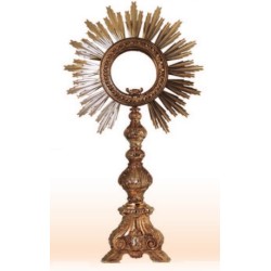 Ostensorio barocco in bronzo/ottone cm. 70