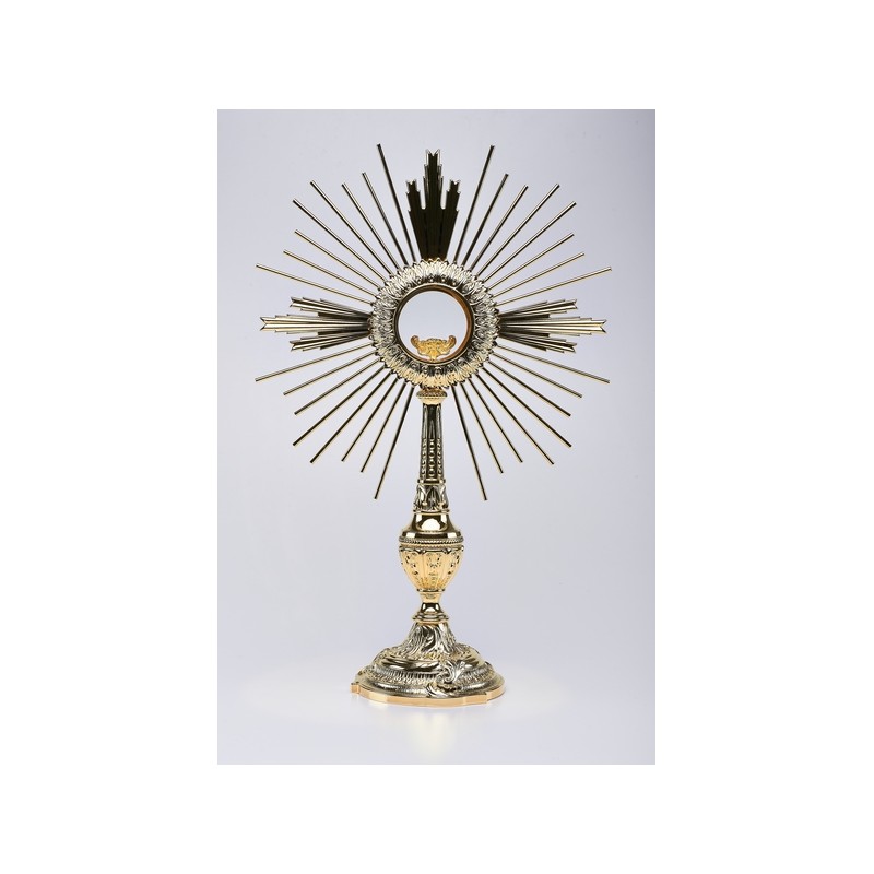 Ostensorio barocco in bronzo/ottone cm. 57