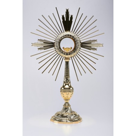 Ostensorio barocco in bronzo/ottone cm. 57