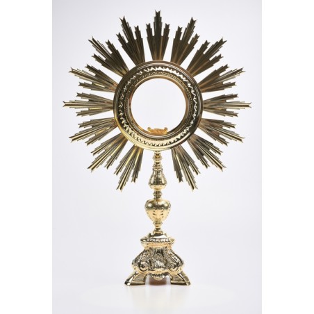 Ostensorio barocco in bronzo/ottone Ostia Magna cm. 64