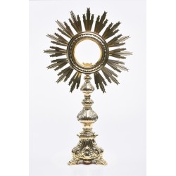 Ostensorio barocco in bronzo/ottone Ostia Magna cm. 77