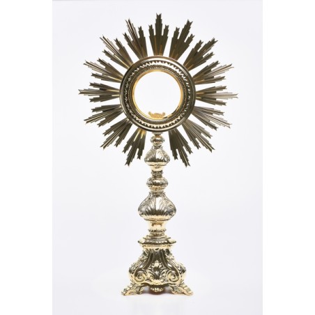 Ostensorio barocco in bronzo/ottone Ostia Magna cm. 77