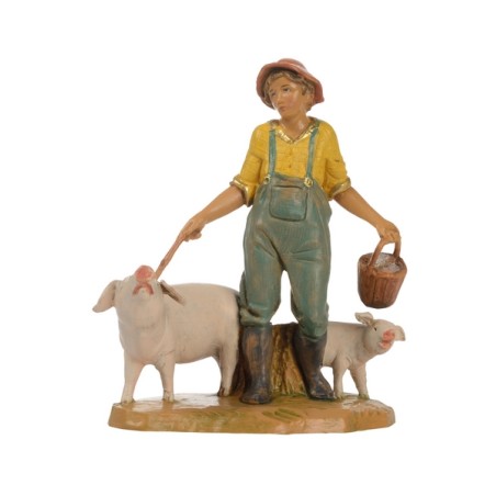 Pastore che governa i maiali cm 12