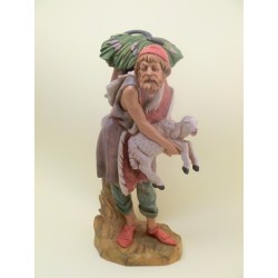 Pastore con agnello in braccio cm 30