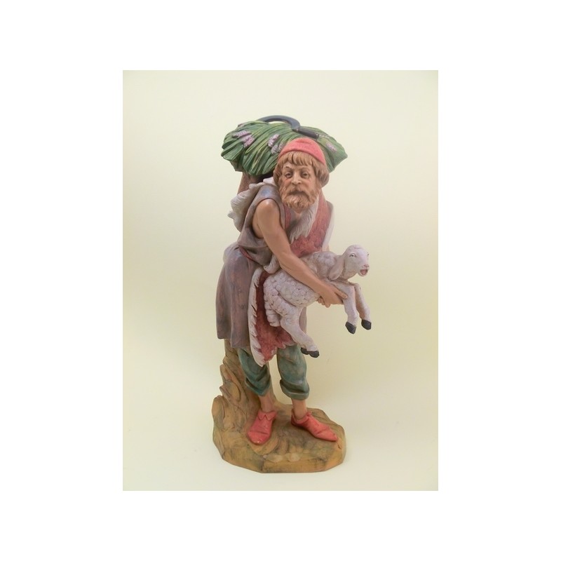 Pastore con agnello in braccio cm 30
