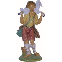 Pastore con agnello in spalla cm. 30