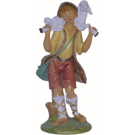 Pastore con agnello in spalla cm. 30