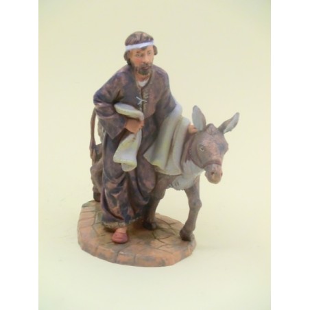 Pastore con asino cm 19