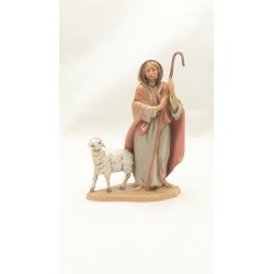 Pastore con bastone e pecora cm 12