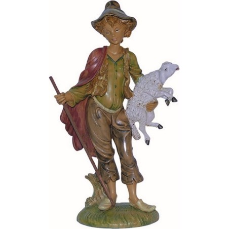 Pastore con bastone e pecora cm. 30