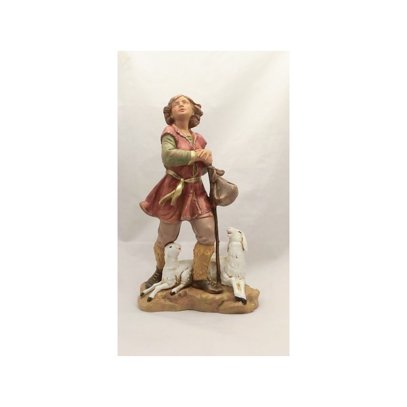 Pastore con bastone e pecore cm 30
