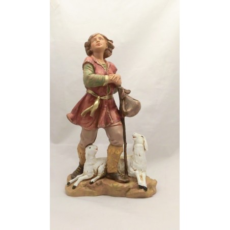 Pastore con bastone e pecore cm 30