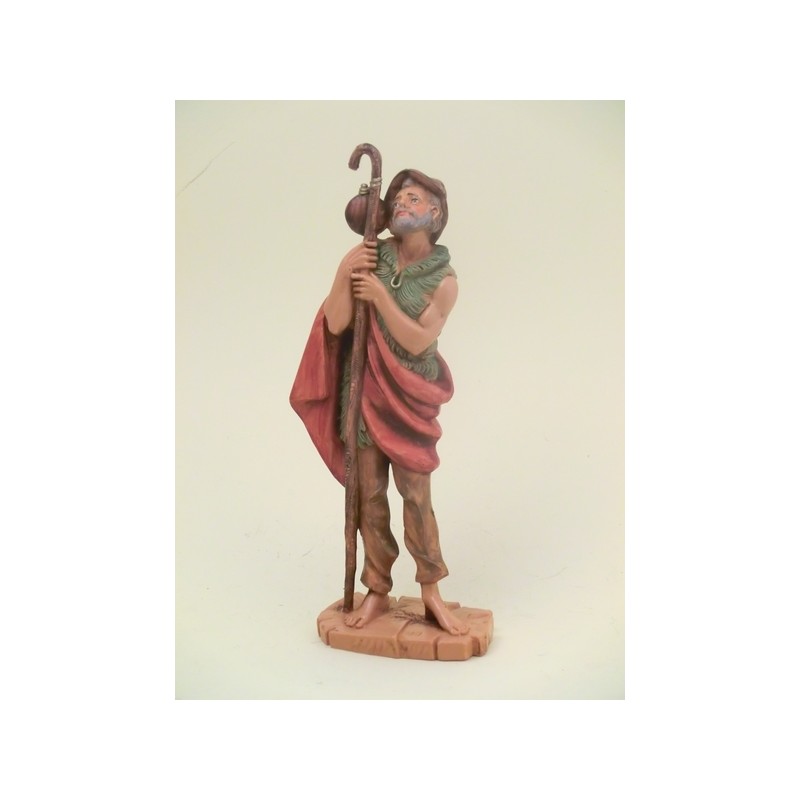 Pastore con bastone e sacco cm 19