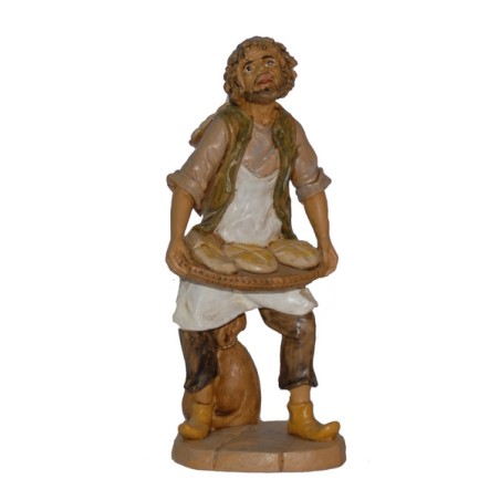 Pastore con cesti di pane cm. 20