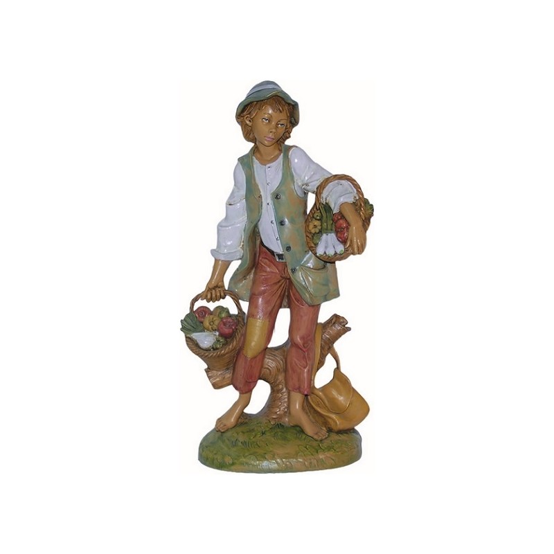 Pastore con cesti verdura cm. 30