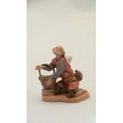 Pastore con cesto uova cm. 6,5