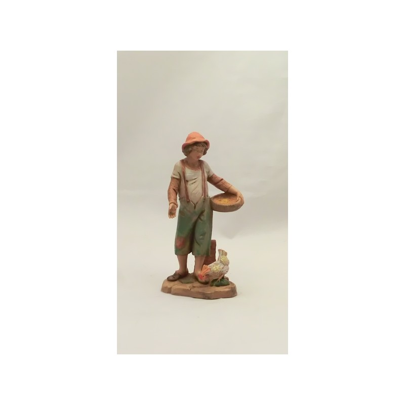 Pastore con grano e gallina cm 12