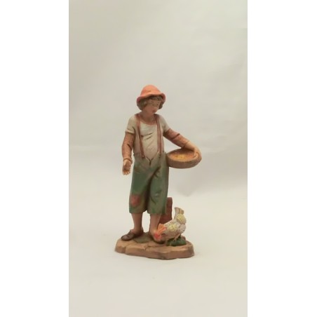 Pastore con grano e gallina cm 12