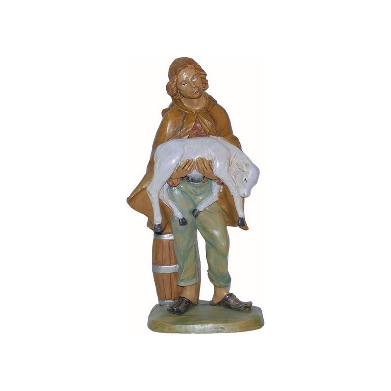 Pastore con pecora in braccio cm. 30