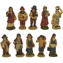 Pastori set 10 pz in resina cm. 3