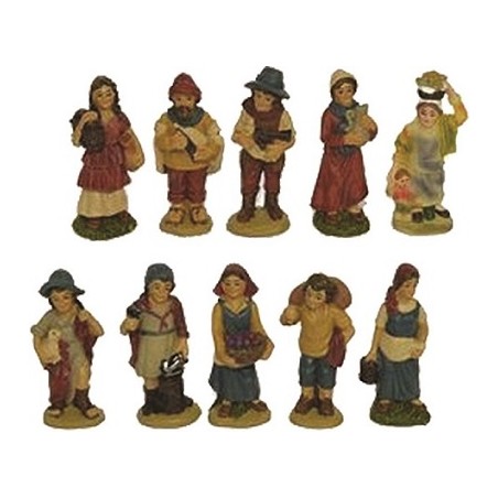 Pastori set 10 pz in resina cm. 3